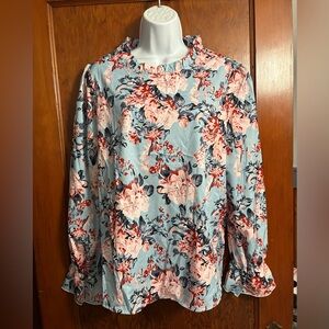 NWT Floral Long Sleeve Blouse Sz XL